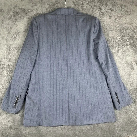 Madewell Alexa Chung Oversized Blazer Women's Size 12 Blue Gray Pinstripe NWT - Picture 4 of 13